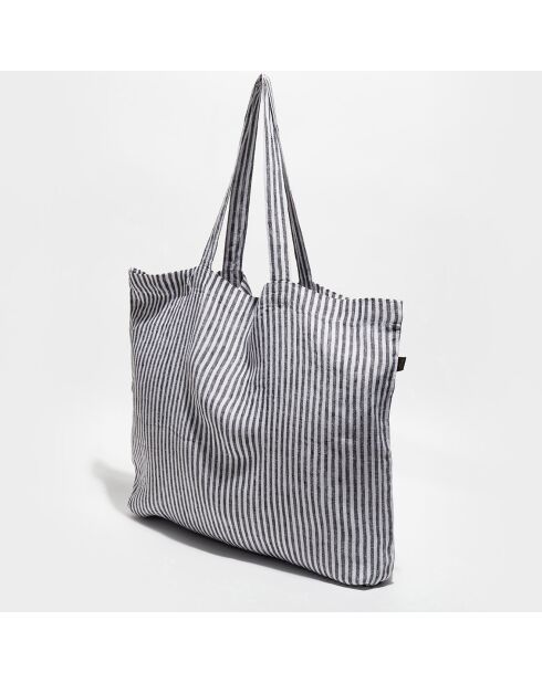 Sac cabas 100% Lin Vezzani charbon - 60x35 cm