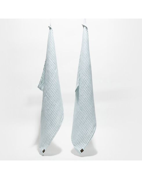 2 strofinacci 100% lino 100% lino Vezzani celadon - 48x70 cm