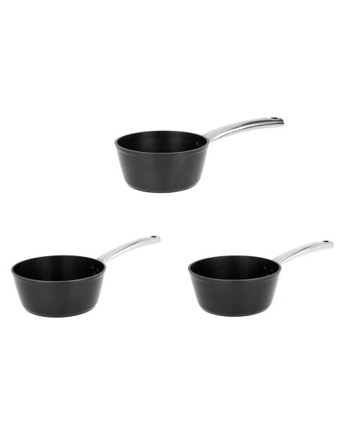 3 Casseroles aluminium forgé induction grises
