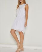 Robe Robby motifs ajourés blanche