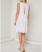 Robe Robby motifs ajourés blanche
