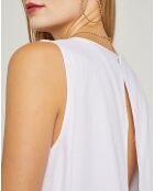 Robe Robby motifs ajourés blanche