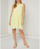 Robe Robby motifs ajourés jaune