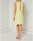 Robe Robby motifs ajourés jaune