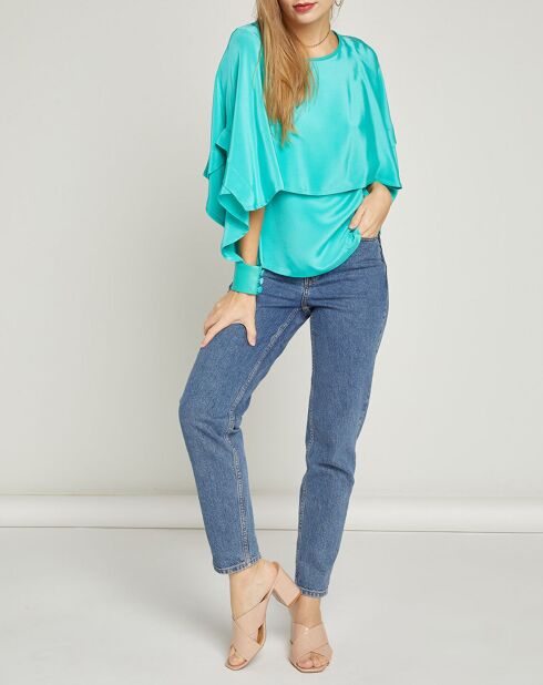 Blouse 100% Soie Prague vert menthe
