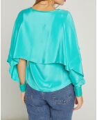 Blouse 100% Soie Prague vert menthe