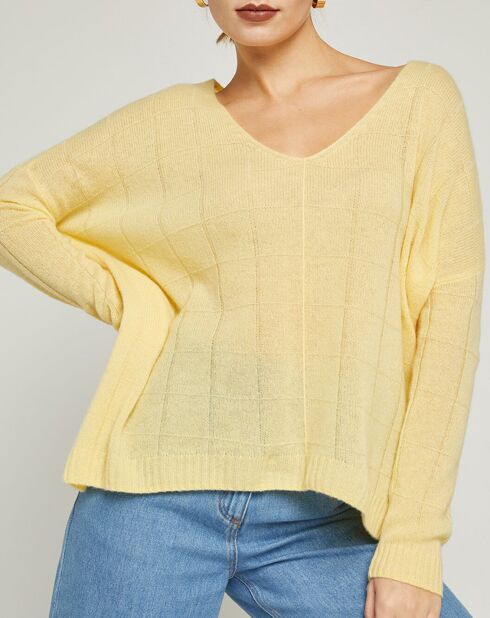Pull 100% Cachemire Paola jaune