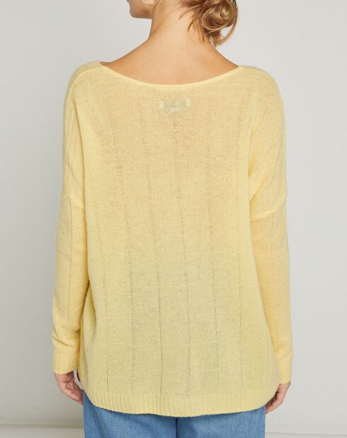 Pull 100% Cachemire Paola jaune