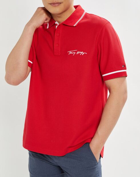 Polo regular fit tommy signature rouge
