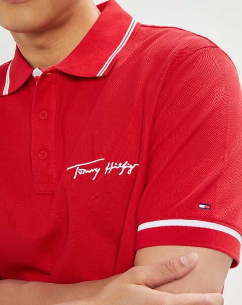 Polo regular fit tommy signature rouge