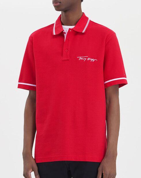 Polo regular fit tommy signature rouge