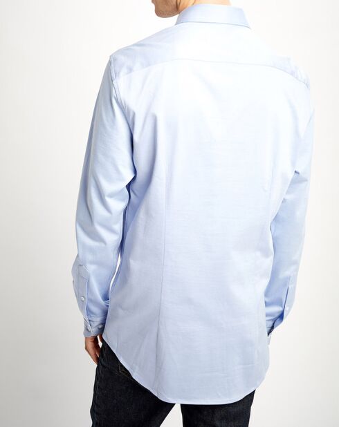 Camicia slim in Solid Jersey blu lavanda