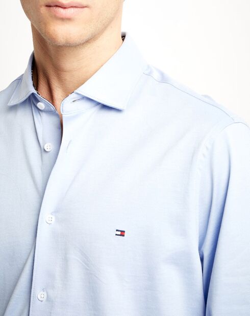 Camicia slim in Solid Jersey blu lavanda