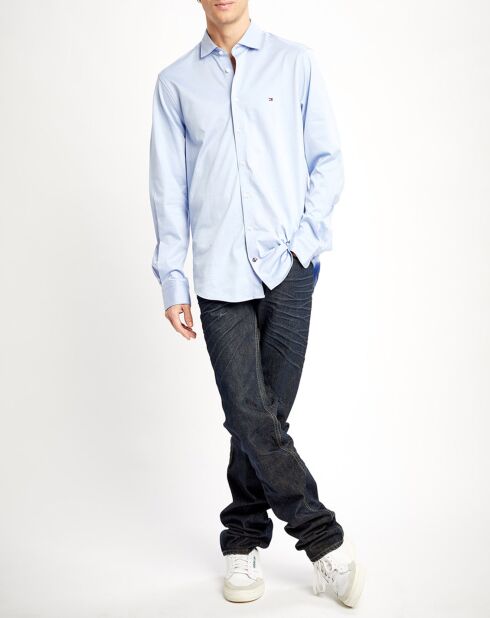 Camicia slim in Solid Jersey blu lavanda