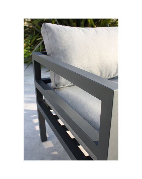 Salon de jardin Beaubourg 6 places en aluminium gris anthracite