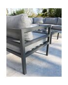 Salon de jardin Beaubourg 6 places en aluminium gris anthracite