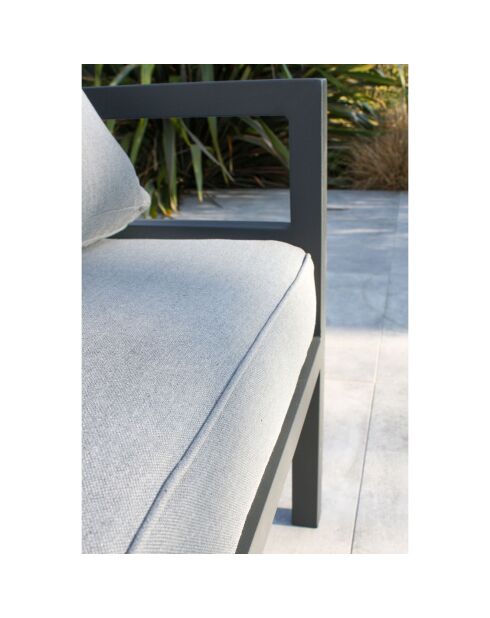 Salon de jardin Beaubourg 6 places en aluminium gris anthracite
