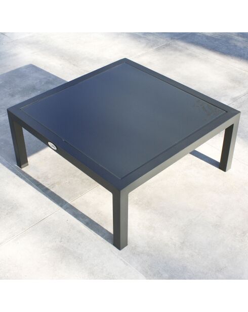 Salon de jardin Beaubourg 6 places en aluminium gris anthracite