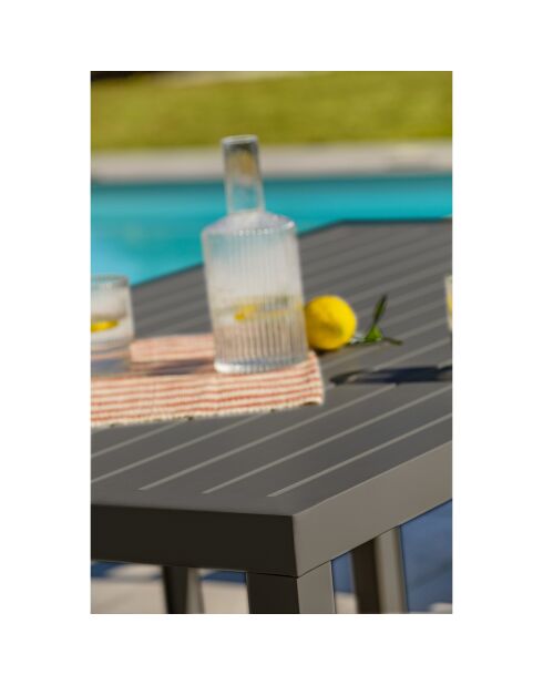 Set da giardino Cayenne 7 posti in alluminio grigio antracite