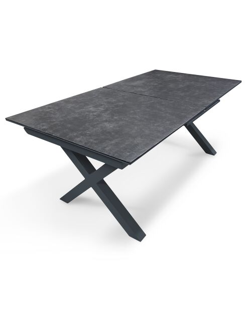 Tuintafel Florida aluminium met antracietgrijze verlenging - 180/240x100x77 cm