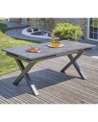 Tuintafel Florida aluminium met antracietgrijze verlenging - 180/240x100x77 cm