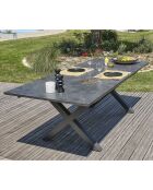 Tuintafel Florida aluminium met antracietgrijze verlenging - 180/240x100x77 cm