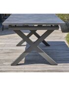 Tuintafel Florida aluminium met antracietgrijze verlenging - 180/240x100x77 cm