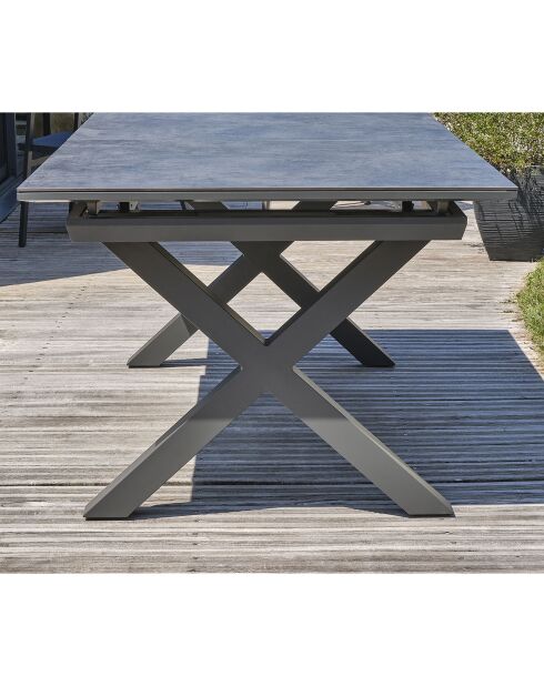 Tuintafel Florida aluminium met antracietgrijze verlenging - 180/240x100x77 cm
