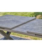 Tuintafel Florida aluminium met antracietgrijze verlenging - 180/240x100x77 cm