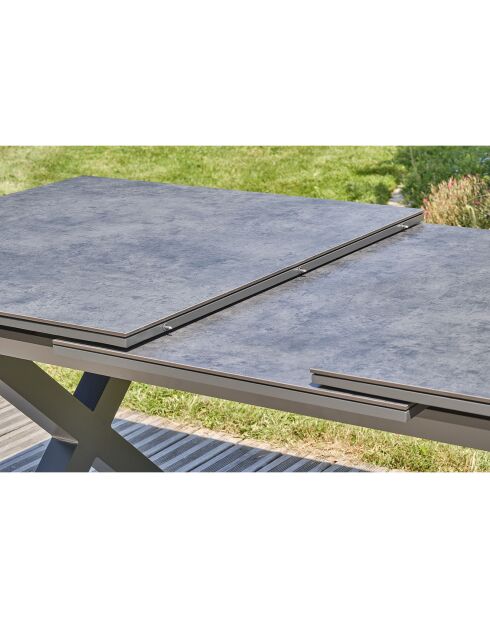 Tuintafel Florida aluminium met antracietgrijze verlenging - 180/240x100x77 cm