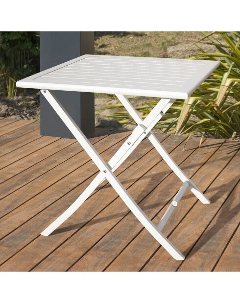 Marius Klapptisch für den Garten aus grauem Aluminium - 70x70 cm