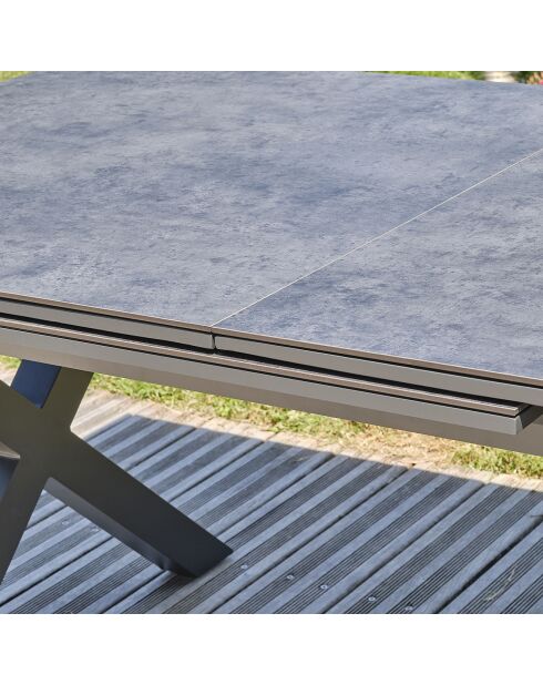 Tuintafel Florida aluminium met antracietgrijze verlenging - 180/240x100x77 cm