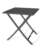 Klappbarer Garten-Säulentisch Marius aus anthrazitfarbenem Aluminium - 70x70xH.73 cm