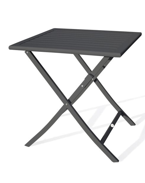 Marius opvouwbare tuintafel in antraciet aluminium - 70x70xH.73 cm