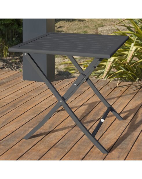 Marius opvouwbare tuintafel in antraciet aluminium - 70x70xH.73 cm
