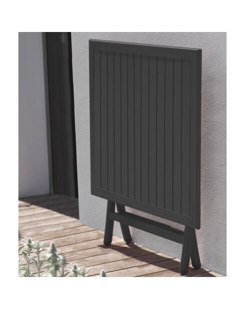 Marius opvouwbare tuintafel in antraciet aluminium - 70x70xH.73 cm