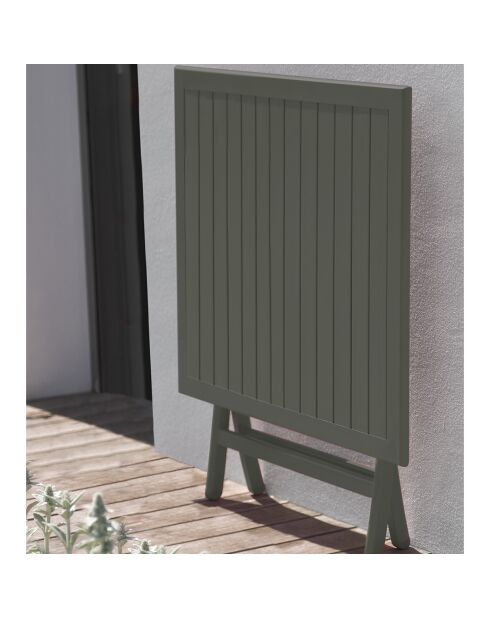 Klappbarer Gartentisch Marius aus khakifarbenem Aluminium - 70x70xH.73 cm