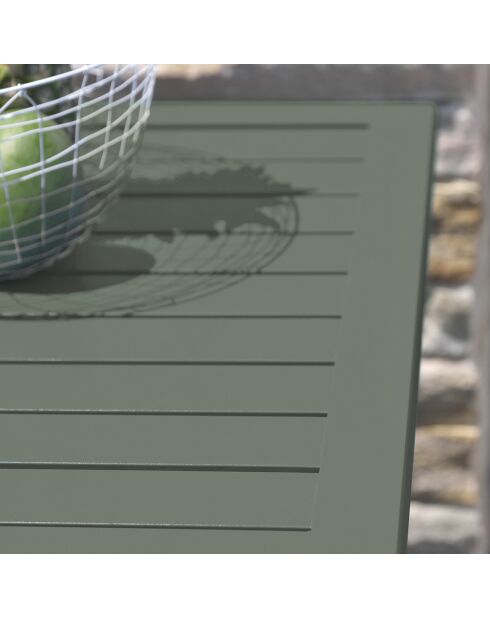 Klappbarer Gartentisch Marius aus khakifarbenem Aluminium - 70x70xH.73 cm