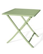 Klappbarer Garten-Säulentisch aus lagunengrünem Aluminium - 70x70xH.73 cm