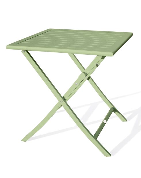 Marius opvouwbare tuintafel in lagunegroen aluminium - 70x70xH.73 cm