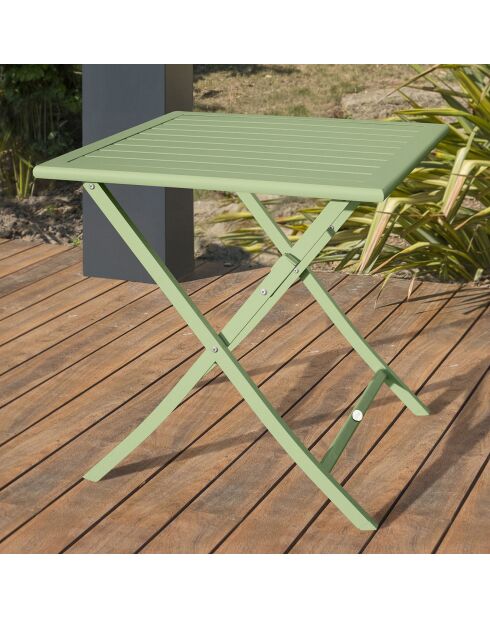 Marius opvouwbare tuintafel in lagunegroen aluminium - 70x70xH.73 cm