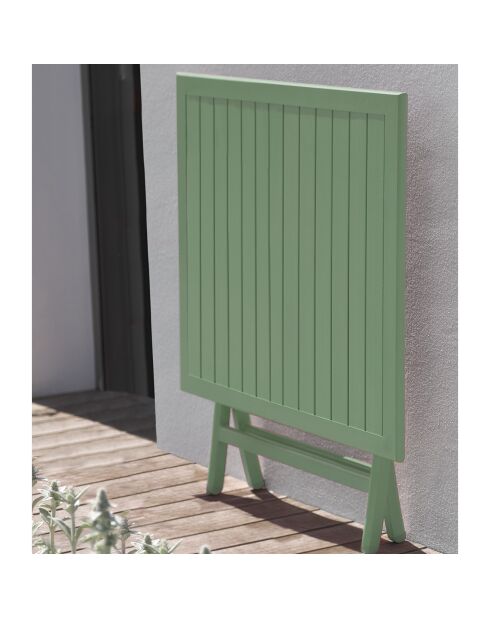 Marius opvouwbare tuintafel in lagunegroen aluminium - 70x70xH.73 cm