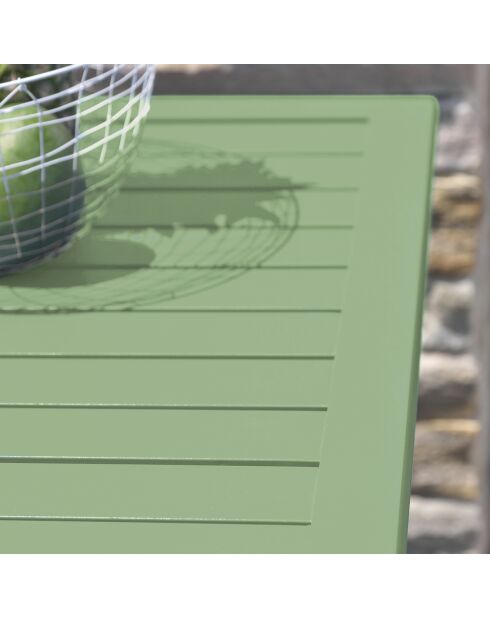 Marius opvouwbare tuintafel in lagunegroen aluminium - 70x70xH.73 cm