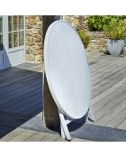 Table de jardin pliante Marius en aluminium grises - D.110x73 cm