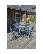 Tuinset MARIUS-TB110-GRISANT klaptafel + 4 MARIUS-CP-GRISANT klapstoelen antracietgrijs