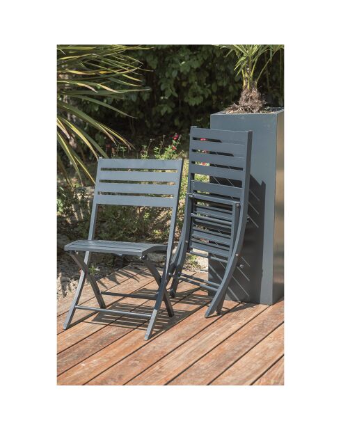 Tuinset MARIUS-TB110-GRISANT klaptafel + 4 MARIUS-CP-GRISANT klapstoelen antracietgrijs