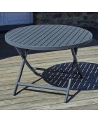 Marius opvouwbare tuintafel in antracietgrijs aluminium - D.110x73 cm