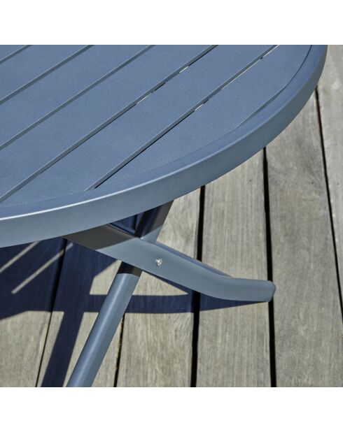 Marius opvouwbare tuintafel in antracietgrijs aluminium - D.110x73 cm