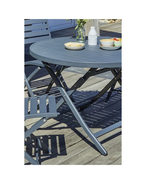 Marius opvouwbare tuintafel in antracietgrijs aluminium - D.110x73 cm