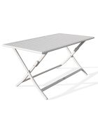 Klappbarer Gartentisch Marius aus grauem Aluminium - 140x80 cm